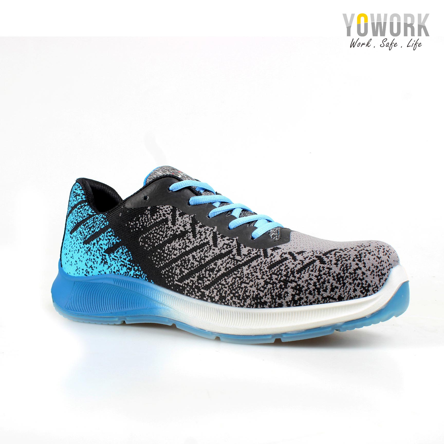 YOWORK®Fly Knitted Composite Toe pu Soft Sole Flyknit Upper Material ...