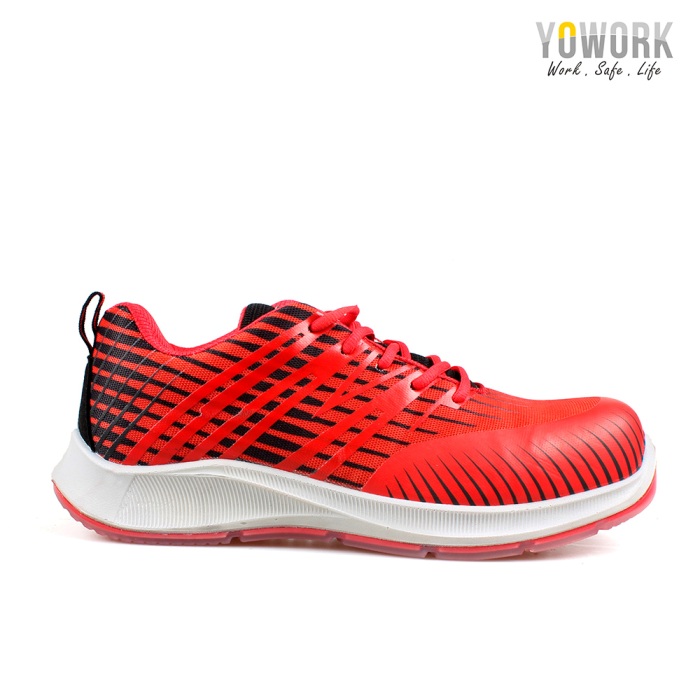 YOWORK®Flyknit Fabric Good Air Permeability Sport Safety Shoes