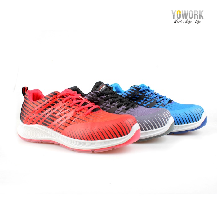 YOWORK®Flyknit Fabric Good Air Permeability Sport Safety Shoes